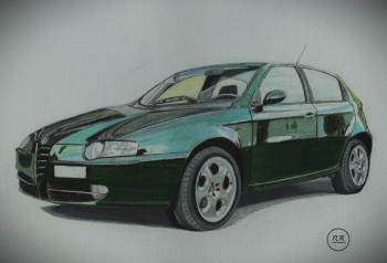 Obra contemporánea nombrada « Valérie's first car », Hecho por PIRDESSINS