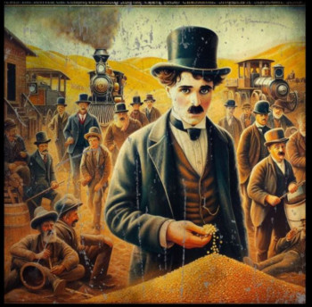 Obra contemporánea nombrada « Charlie Chaplin : La Ruée vers l'or », Hecho por ALICIA