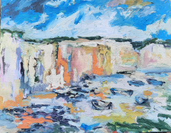 Obra contemporánea nombrada « Ault et ses falaises », Hecho por CLOTHILDE DE LA PRESLE