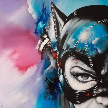 Obra contemporánea nombrada « Charming Catwoman », Hecho por ESTELLE BARBET