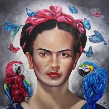 Obra contemporánea nombrada « Viva Frida ! », Hecho por ESTELLE BARBET