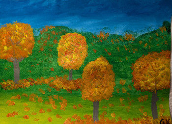 Obra contemporánea nombrada « Bunter Herbst », Hecho por G.K.