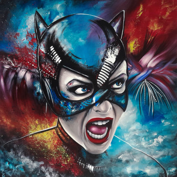 Obra contemporánea nombrada « Meowing Catwoman », Hecho por ESTELLE BARBET