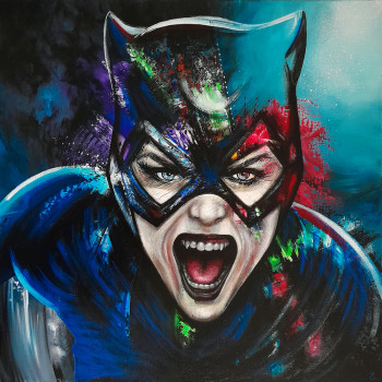 Obra contemporánea nombrada « Angry Catwoman », Hecho por ESTELLE BARBET