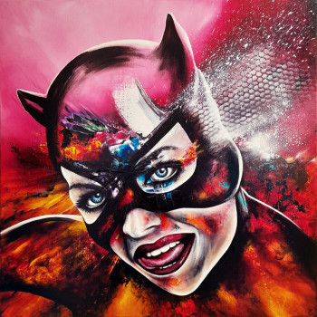 Obra contemporánea nombrada « Seductive Catwoman », Hecho por ESTELLE BARBET