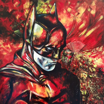 Obra contemporánea nombrada « Batman on fire », Hecho por ESTELLE BARBET