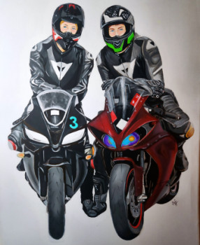 Obra contemporánea nombrada « Marie - R1 crossplane Cbr600RR 2010 », Hecho por SAFYK_ART