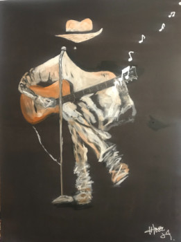 Obra contemporánea nombrada « Le guitariste », Hecho por HESSE