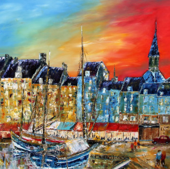 Obra contemporánea nombrada « UN SOIR A HONFLEUR », Hecho por ALAIN LETOUZé