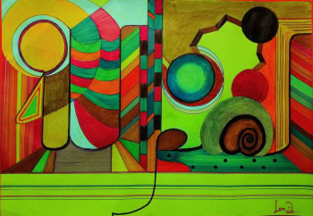 Obra contemporánea nombrada « Une histoire de formes et de couleurs », Hecho por LAMDO