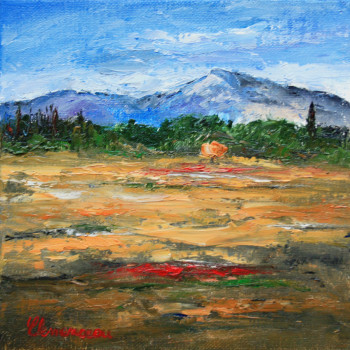 Obra contemporánea nombrada « L'amandier dans les Alpilles », Hecho por JEAN-FRANçOIS CLEMENCEAU