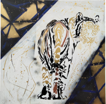 Obra contemporánea nombrada « Le tigre abstrait », Hecho por PICANT