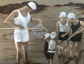 Obra contemporánea nombrada « La pêche a la crevette », Hecho por GWENAëLLE GUILLEROT