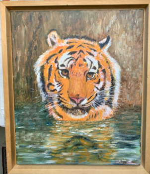 Obra contemporánea nombrada « Tigre », Hecho por MICHEL CROZE