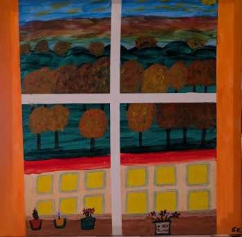 Obra contemporánea nombrada « Fensterblick », Hecho por G.K.