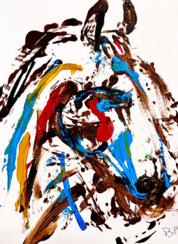 Obra contemporánea nombrada « Cheval », Hecho por ARTDANAUX