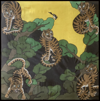 Obra contemporánea nombrada « Tigres de Minhwa coréen », Hecho por HOONJAI LIM