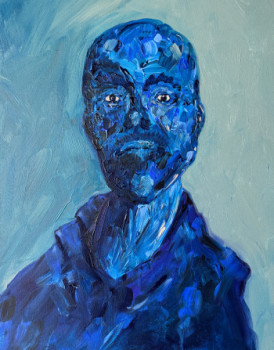 Obra contemporánea nombrada « Blue man », Hecho por MATH