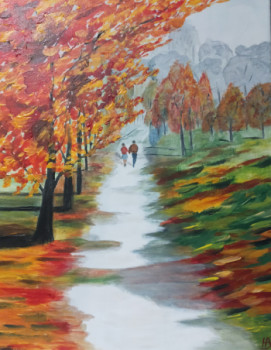 Obra contemporánea nombrada « Matin d'automne », Hecho por HUBERT BRIDOUX