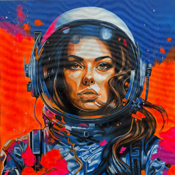 Obra contemporánea nombrada « sunny in space », Hecho por SABRINA SECK