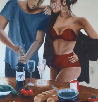 Obra contemporánea nombrada « Couple », Hecho por MARGAUX STEVENOT