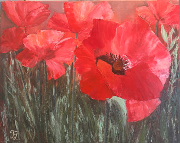 Obra contemporánea nombrada « Coquelicots », Hecho por TATIANA LASHCHENKOVA