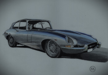 Obra contemporánea nombrada « Jaguar Type E », Hecho por PIRDESSINS