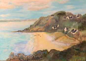 Obra contemporánea nombrada « Plage des Sables Blancs », Hecho por MICHEL CROZE