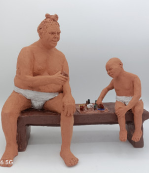 Obra contemporánea nombrada « 5 minutes sur un banc », Hecho por DOMI