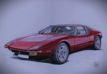 Obra contemporánea nombrada « De Tomaso Pantera », Hecho por PIRDESSINS