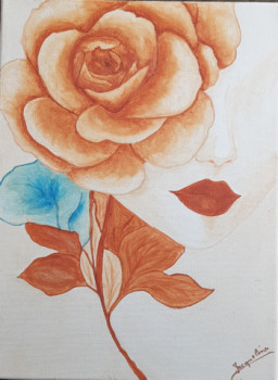 Obra contemporánea nombrada « Comme une fleur », Hecho por JACQUELINE