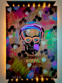 Obra contemporánea nombrada « DJ SkuLLy », Hecho por LE X MONEY