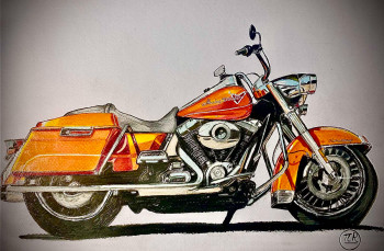 Obra contemporánea nombrada « Harley Davidson », Hecho por PIRDESSINS