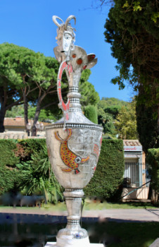 Obra contemporánea nombrada « L'AIGUIERE acier inoxydable et mosaïque (H335cm) », Hecho por STANKO KRISTIC