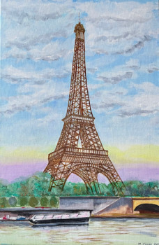 Obra contemporánea nombrada « Tour Eiffel 2 », Hecho por MICHEL CROZE