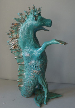 Obra contemporánea nombrada « CHEVAL MARIN 3 », Hecho por ISABELLE ZWANG