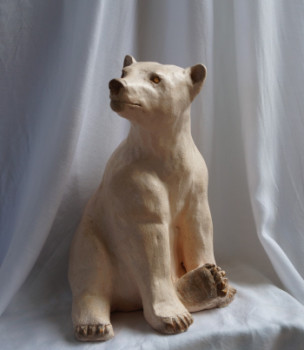 Obra contemporánea nombrada « OURS BLANC », Hecho por ISABELLE ZWANG