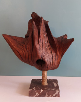 Obra contemporánea nombrada « LA FLEUR PLEUREUSE », Hecho por YERBANGA SCULPTURE