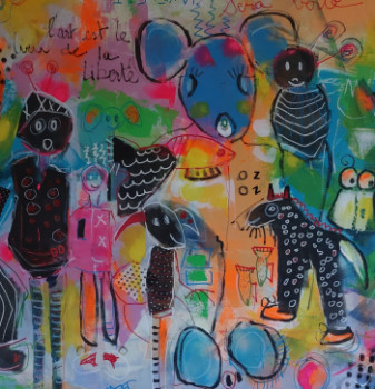 Obra contemporánea nombrada « BLA BLA BLA », Hecho por MIREILLE MAURY