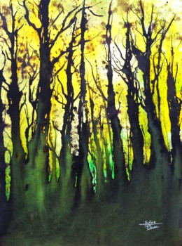 Obra contemporánea nombrada « forêt », Hecho por SYLVIE PINON