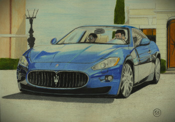 Obra contemporánea nombrada « Maserati GranTurismo à Monaco », Hecho por PIRDESSINS