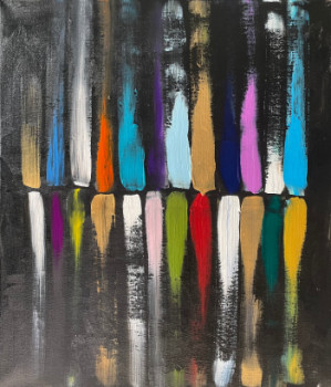 Obra contemporánea nombrada « Cintas de colores », Hecho por KARMEN KON K