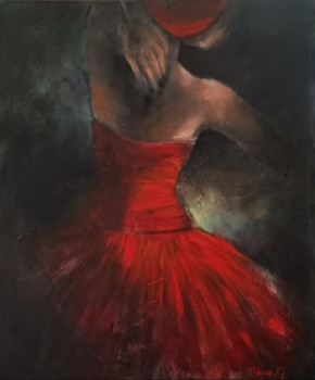 Obra contemporánea nombrada « La danseuse en rouge #2 », Hecho por FLORE.M