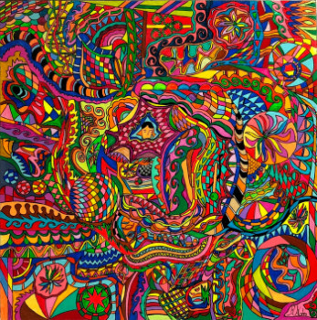 Obra contemporánea nombrada « DEVINETTE », Hecho por KOHN ROBERT