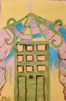 Obra contemporánea nombrada « La porte du théâtre », Hecho por MG