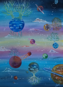 Obra contemporánea nombrada « LA DANSE DES PLANETES », Hecho por ISABELLE ZWANG
