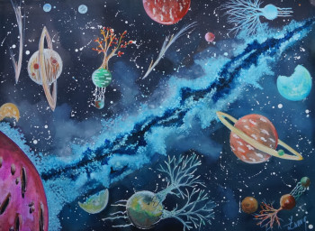 Obra contemporánea nombrada « VOIE LACTEE », Hecho por ISABELLE ZWANG