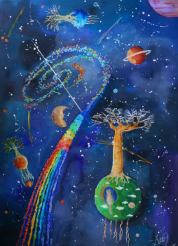 Obra contemporánea nombrada « LA PLANETE BAOBAB », Hecho por ISABELLE ZWANG