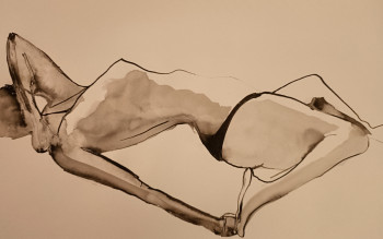 Obra contemporánea nombrada « Femme nue », Hecho por ANNE DE MASSIAC