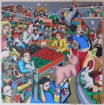 Obra contemporánea nombrada « Super, marché c'est bon pour la santé », Hecho por AUDOGALY